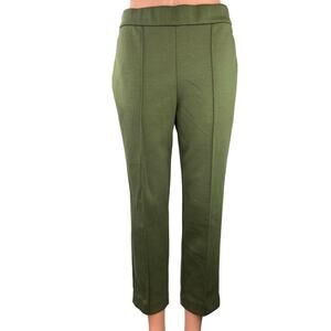 Ann Taylor Womens Green High Rise Cropped Career Straight Leg Trouser Pants Sz S